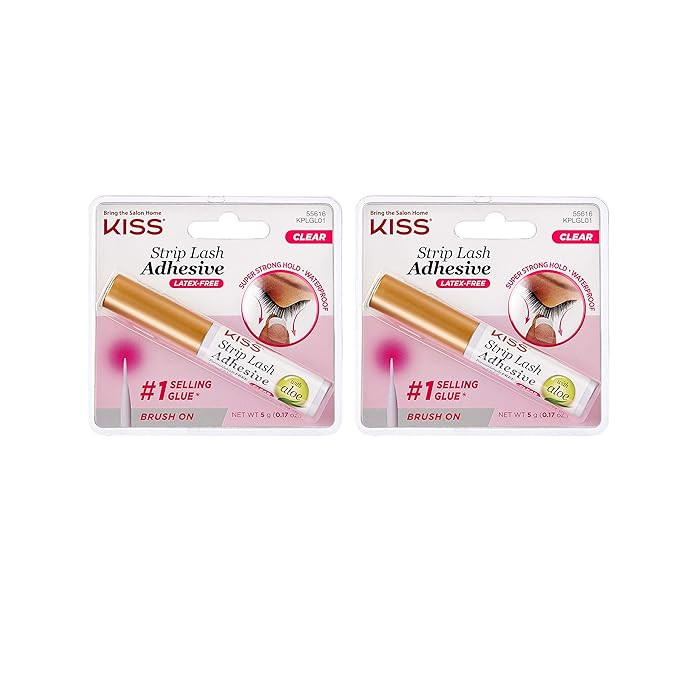 KISS Strip Eyelash Adhesive, Clear 0.176 Oz KPLGL01 (2 Pack) | Amazon (US)