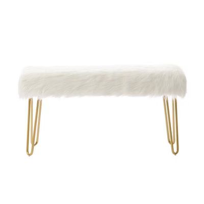 eLuxury Faux Fur Ottoman | Target