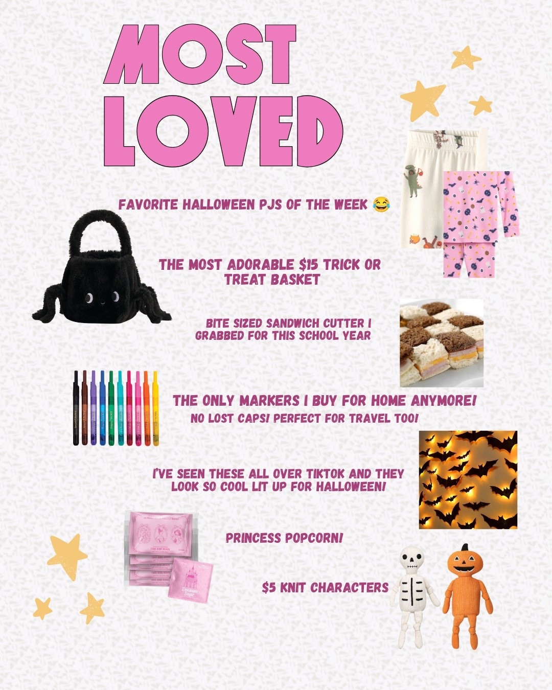 Most loved from last week! #targetfinds #backtoschool #halloween #trickortreat #amazonfinds #halloweenpajamas #school #momhack

#LTKmomlife #LTKSeasonal #LTKKids