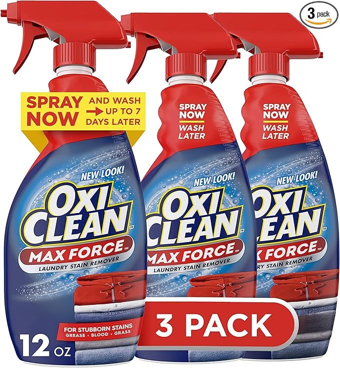 OxiClean Max Force Laundry Stain Remover Spray, 12 Fl. Oz, 3-Pack​ | Amazon (US)