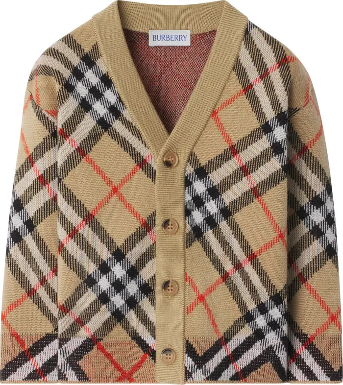 Girls' Check Wool Cardigan | Nordstrom