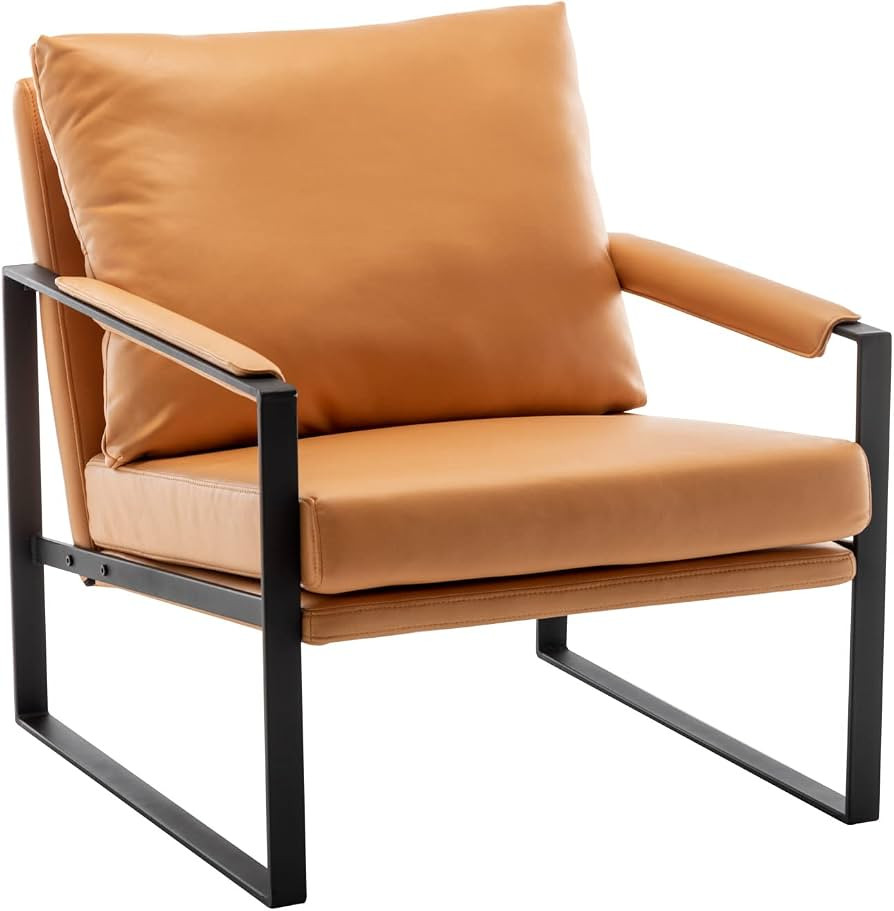 UNICOO - Modern Faux Leather Accent Chairs, Armchairs Living Room Chairs Leisure Chair Reception ... | Amazon (US)