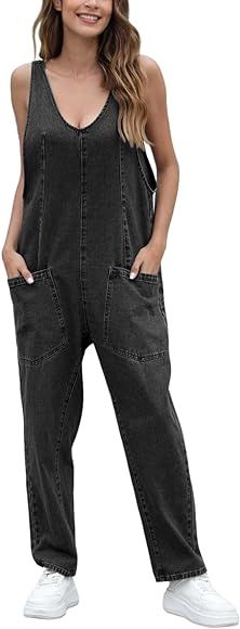 GREAIDEA High Roller Denim Jumpsuits for Women Casual Sleeveless Loose Baggy Overalls Jeans Pants... | Amazon (CA)