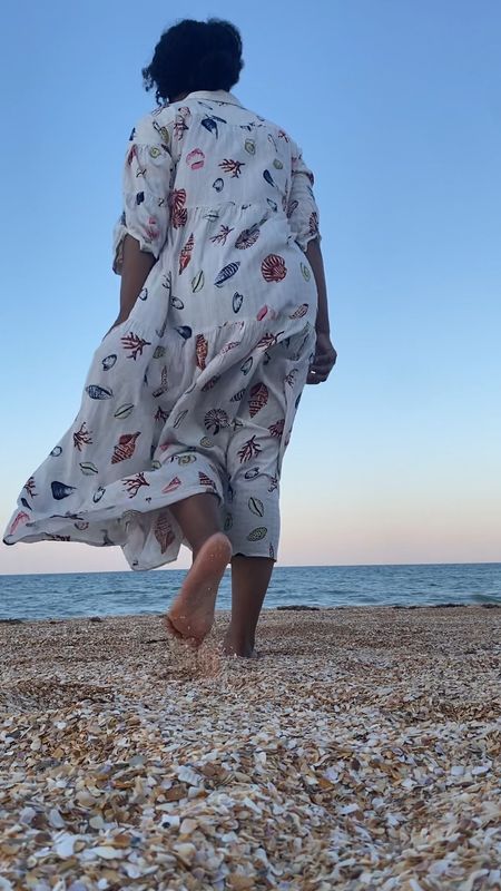 The perfect beachy dress with sea shells 🐚 this dress can be a great coverup. I suggest wearing nude under garments when styling as a dress to wear to a coastal luncheon. Runs roomy 

#LTKStyleTip #LTKVideo