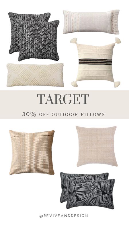 Target outdoor pillows are 30% off!  I rounded up my favorite neutral pillows.

#LTKsalealert #LTKunder50 #LTKhome