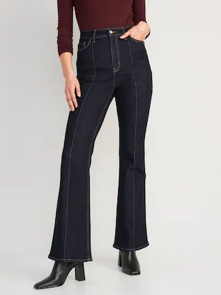 Higher High-Waisted Pintuck Flare Jeans for Women | Old Navy (US)