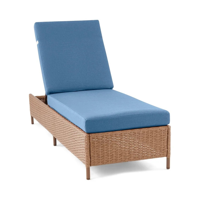 Mainstays Chelsea Outdoor Patio Steel Chaise Lounge,Blue | Walmart (US)