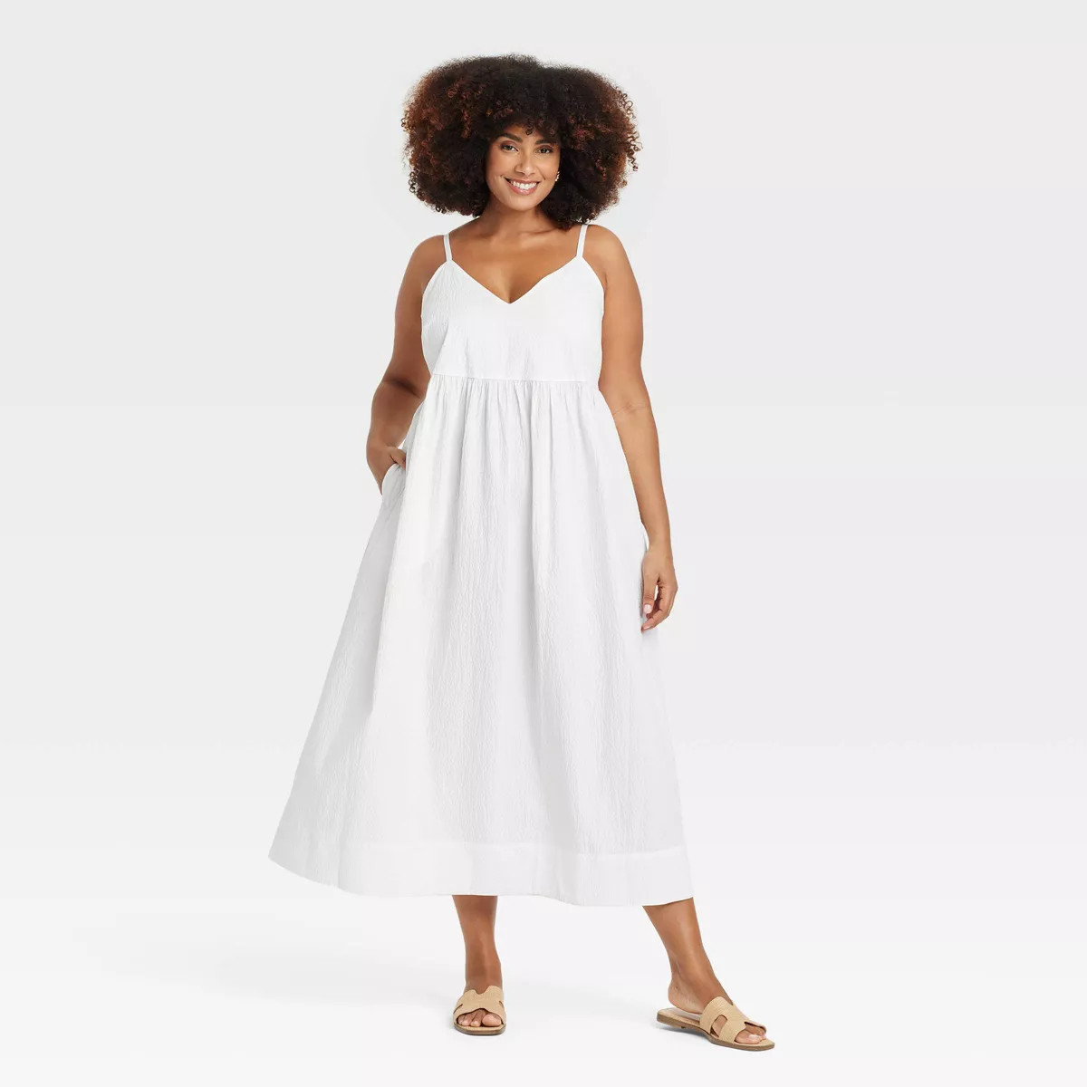 Women's Seersucker Maxi A-Line Dress - A New Day™ | Target