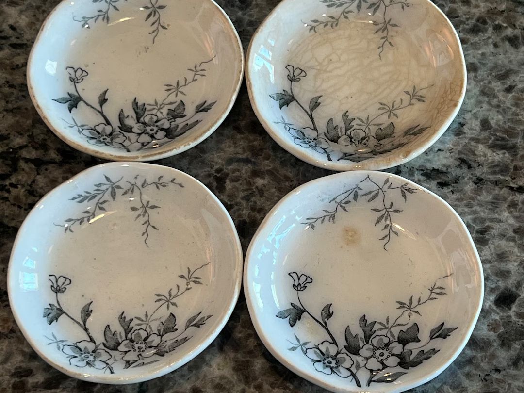RARE Antique Alfred Meakin “BLOSSOM” Set of 4 Butter Pats blue floral butter pat- flow blue b... | Etsy (US)