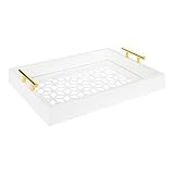 Kate and Laurel Caspen Rectangle Cut Out Pattern Decorative Tray with Gold Metal Handles, 16.5" x12. | Amazon (US)