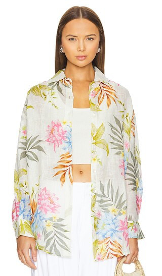vitamin A Playa Boyfriend Shirt in Sage. - size L | Revolve Clothing (Global)