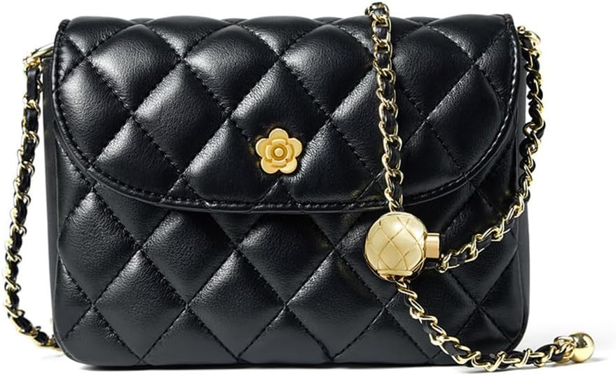 Women Vintage Quilted Flap Bag Chain Strap Cross Body Shoulder Purse Messenger Belt Bag | Amazon (US)