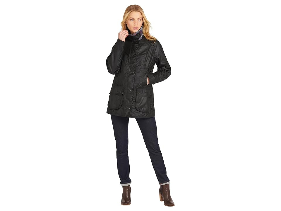 Barbour Barbour Beadnell Wax Jacket Women's Jacket Black : 6, Cotton | Zappos