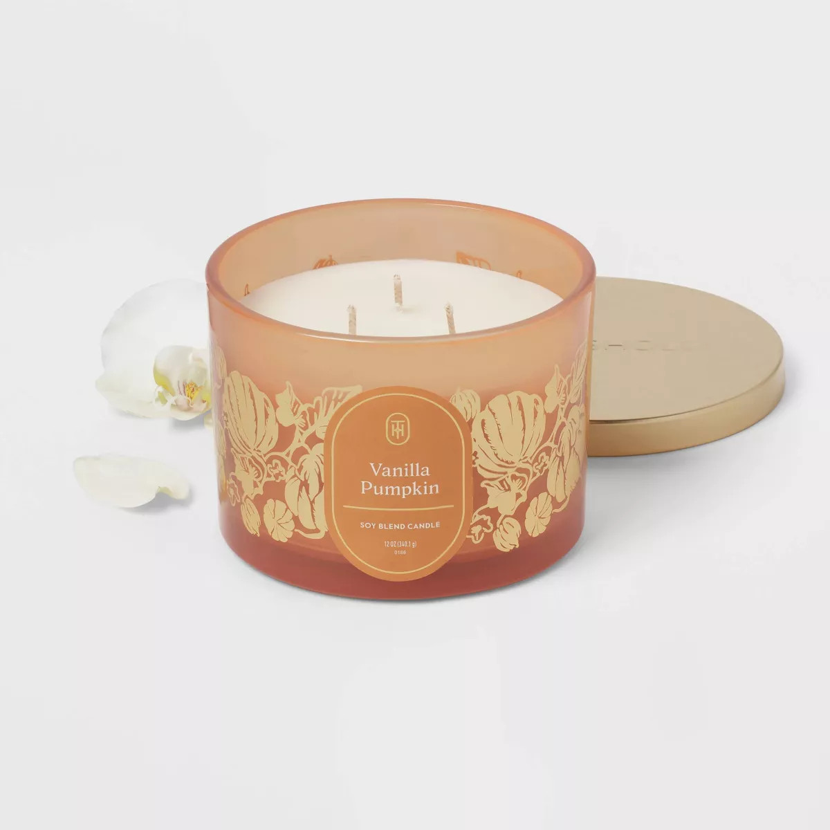 3-Wick Lidded Glass Jar Candle Vanilla Pumpkin 12oz - Threshold™ | Target