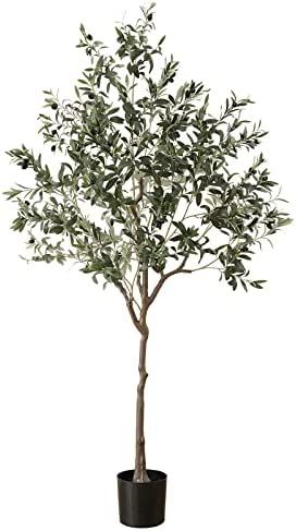 Dallisten Artificial Olive Tree 6.3ft (75.6'') Fake Realistic Silk Leaves Tall Faux House Plants,... | Amazon (US)