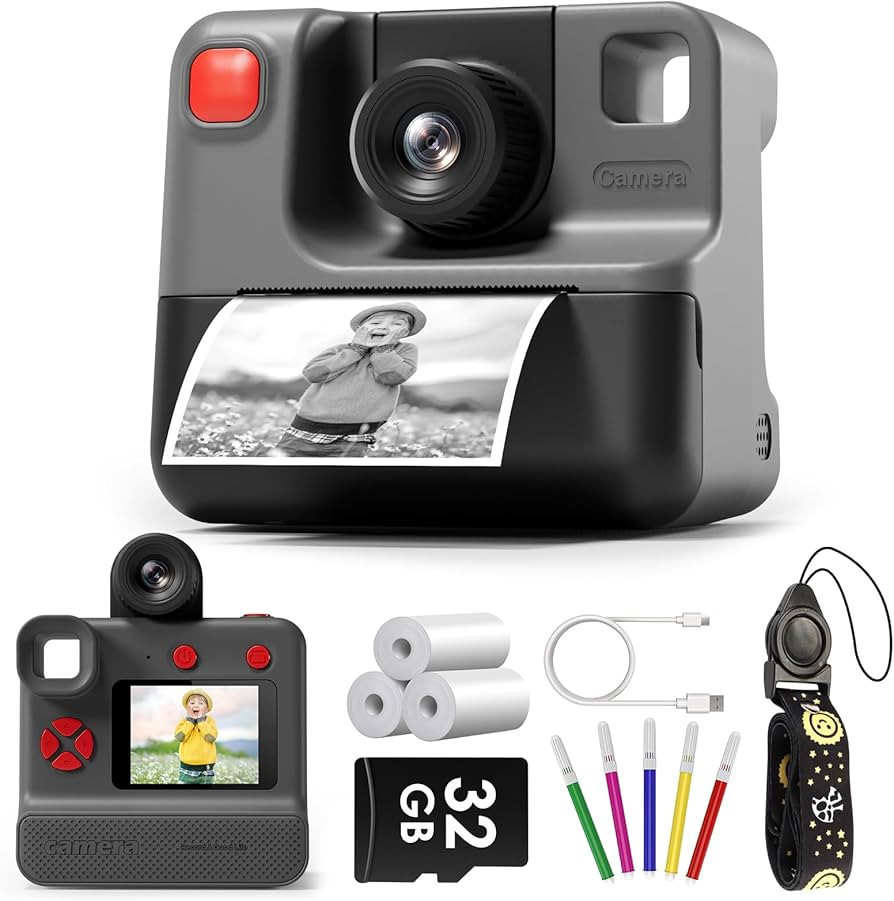 Kids Camera Instant Print, Christmas Birthday Gifts for Toddle Girls Boys Age 3-12, 24MP & 1080P ... | Amazon (US)