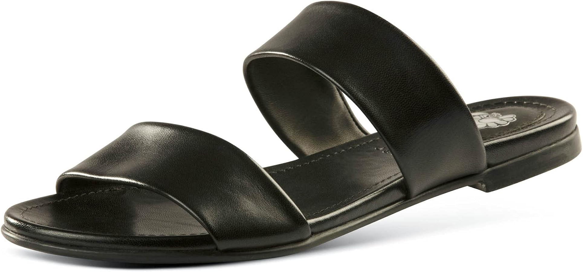 JATAREA Slip-On Flat Leather Slides for Women & Two Strap Open Toe Beach Sandals | Amazon (US)
