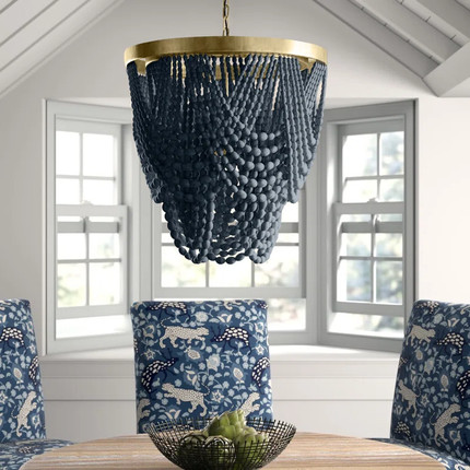 Click for more info about Hatfield 3 - Light Unique Tiered Chandelier with Beaded Accents