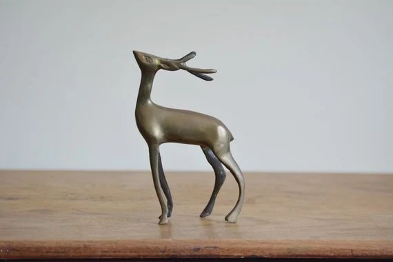 Vintage Brass Reindeer | Holiday Decor | Vintage Holiday Decor | Brass Reindeer | Deer Figure | R... | Etsy (US)