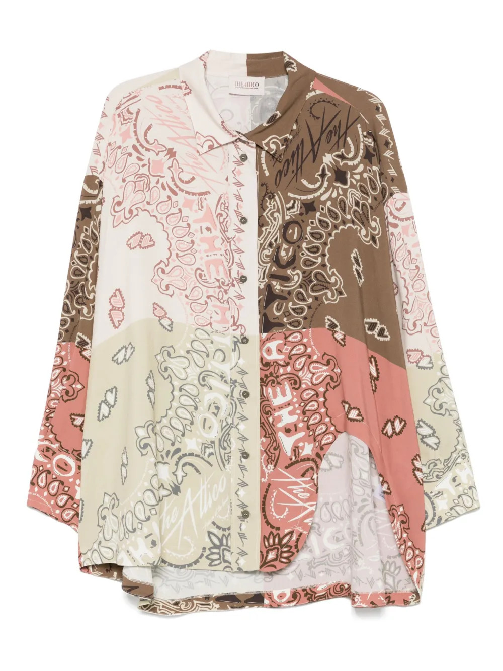 The Attico paisley-print Patchwork Shirt | Brown | FARFETCH | Farfetch Global