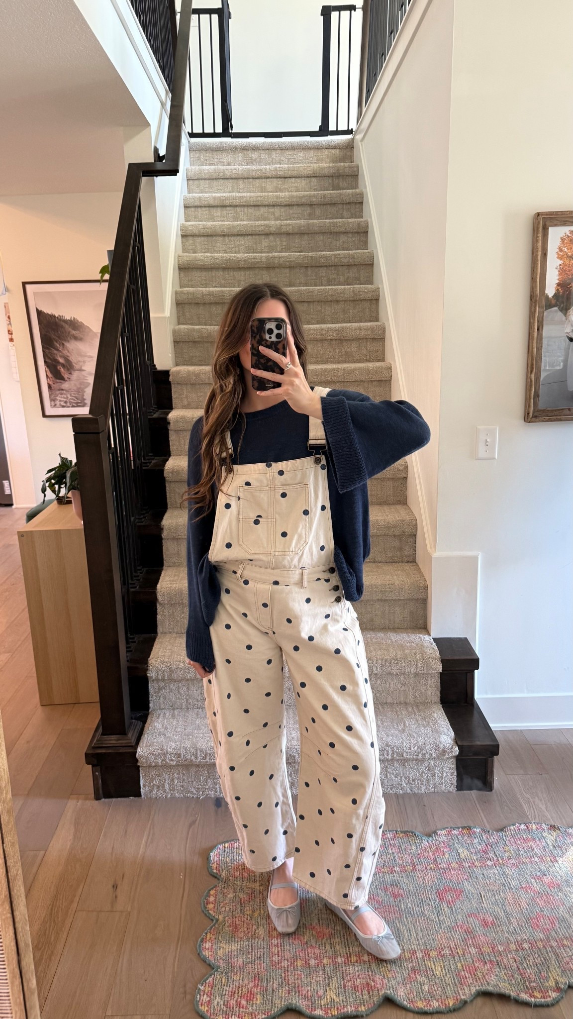 wearing small in polka overalls (if in between sizes size up), xs in top and ballet flats tts! 

#LTKootd