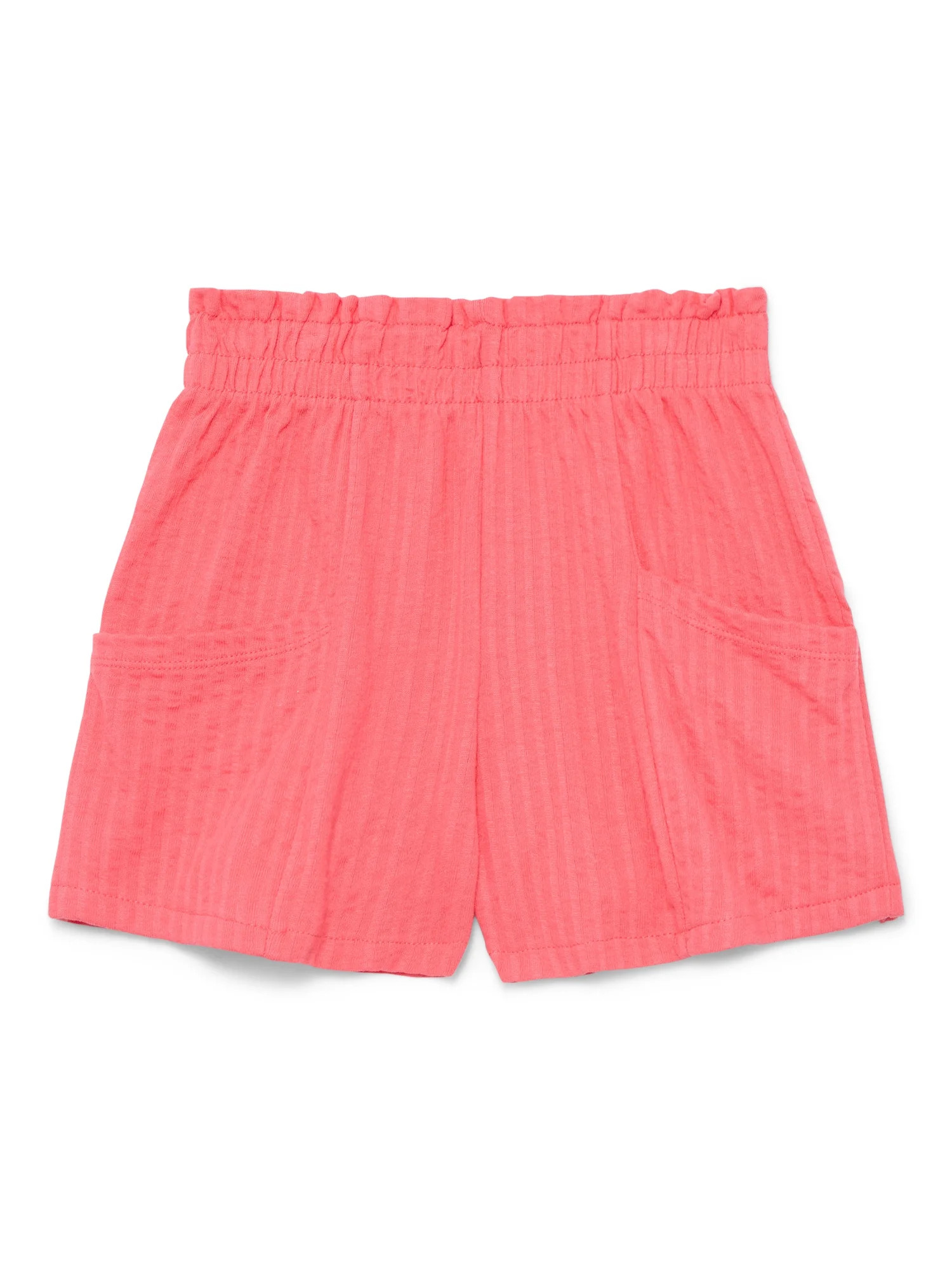 Wonder Nation Little Girls Knit Paperbag Shorts, Sizes 4-10 | Walmart (US)