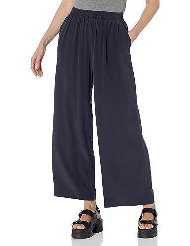 Splendid Women's Alessandra Silk Wide Leg Pants, Navy | Amazon (US)
