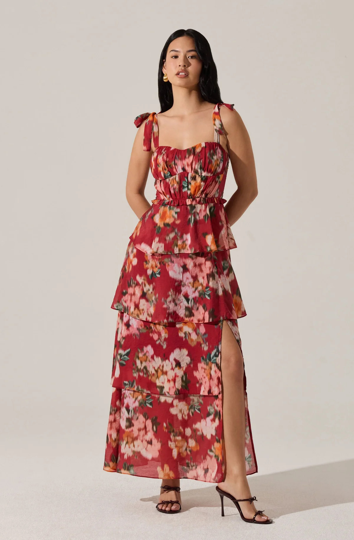 Mellorie Sweetheart Tiered Midi Dress | ASTR The Label (US)
