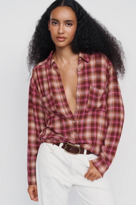Pilcro Hadley Relaxed Plaid Buttondown Shirt | Anthropologie (US)