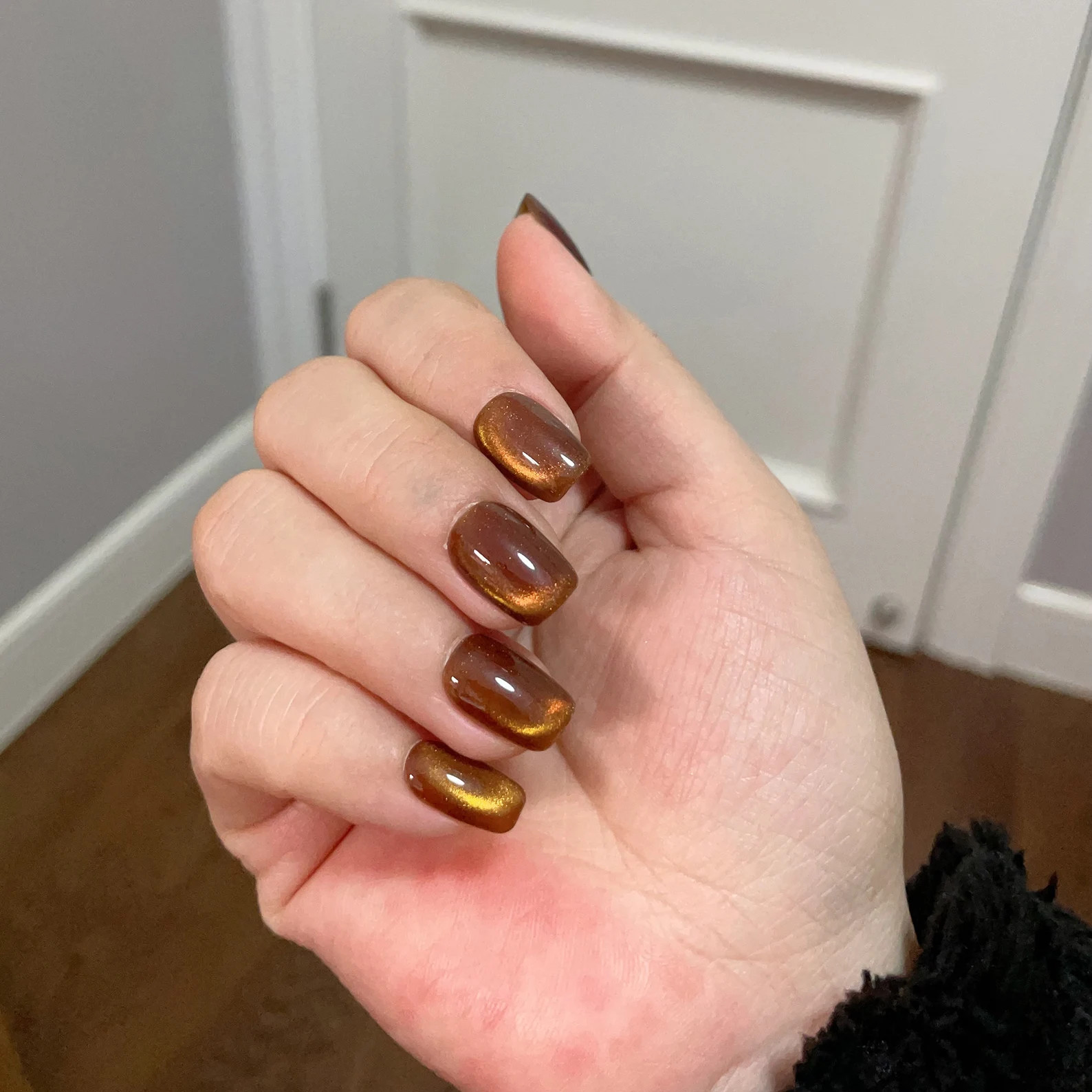Handmade Brown Cat Eye Press On Nails: Amber Crystal Nail Art | Etsy (Global)
