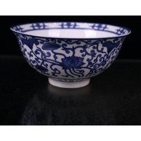 China Jingdezhen Ceramics, Blue & White Bowl, Hand-Painted Flowers | Etsy (US)