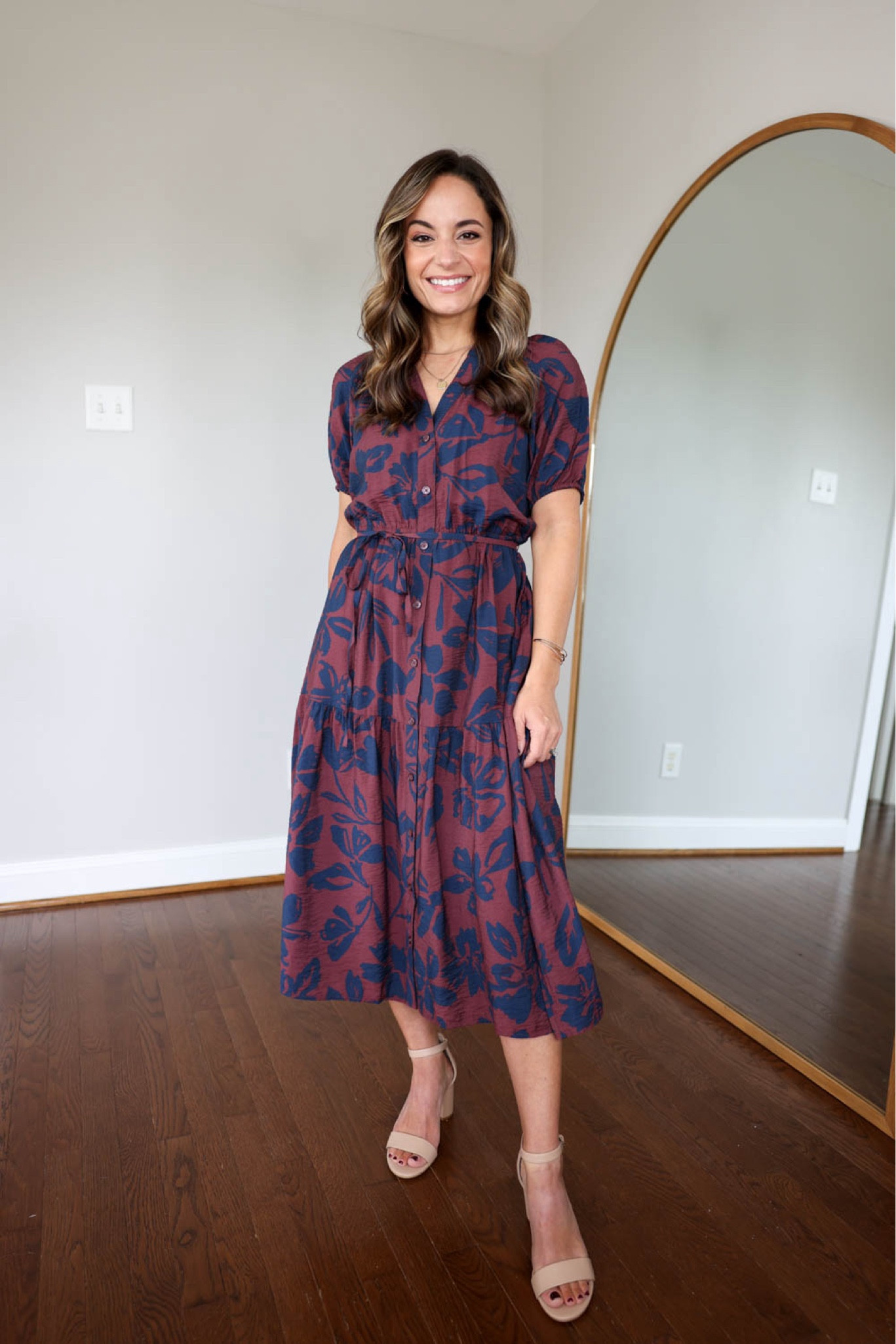 Under $60 fall dresses from @kohls #kohlspartner #kohlsfinds 

Today (9/22) take 15% off with code SAVINGS15 and rewards members can take 20% off with code REWARDS20 

Sizing: 
Burgundy and navy dress (Sonoma): petite xs - dress is tts, has a stretch waist and removable tie belt. Buttons are functional 

My measurements for reference: 4’10” 105lbs bust, waist, hips 32”, 24”, 35” size 5 shoe. 25” inseam measurement to my ankle bone. 