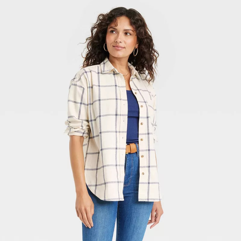 Women's Long Sleeve Flannel Button-Down Shirt - Universal Thread™ | Target