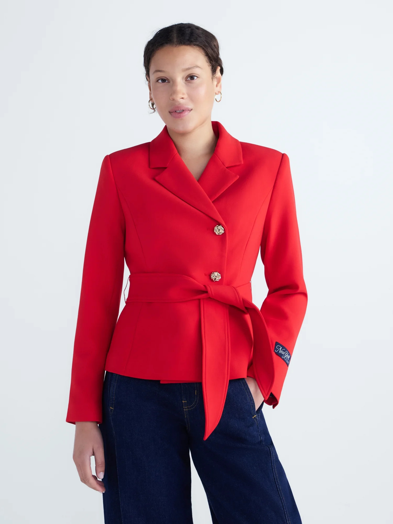 Free Assembly Women's and Women's Plus Asymmetric Belted Blazer, Sizes XXS-4X | Walmart (US)
