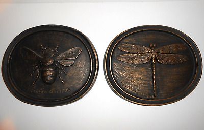 House Parts Entomology Bumble Bee Dragonfly Wall Plaque Antique Bronze Resin - 2 | eBay US