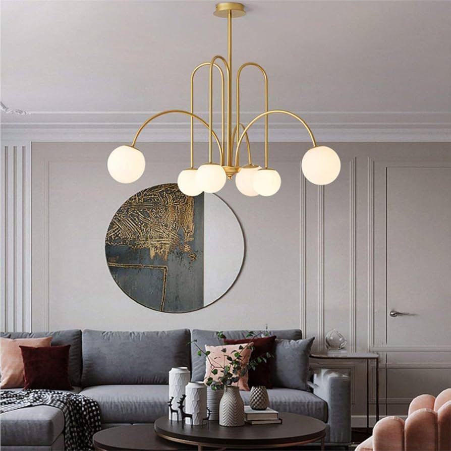Fulesi 6 Lights Globe Chandelier Gold Modern Sputnik Chandelier Hanging Lighting Nordic Glass Glo... | Amazon (CA)