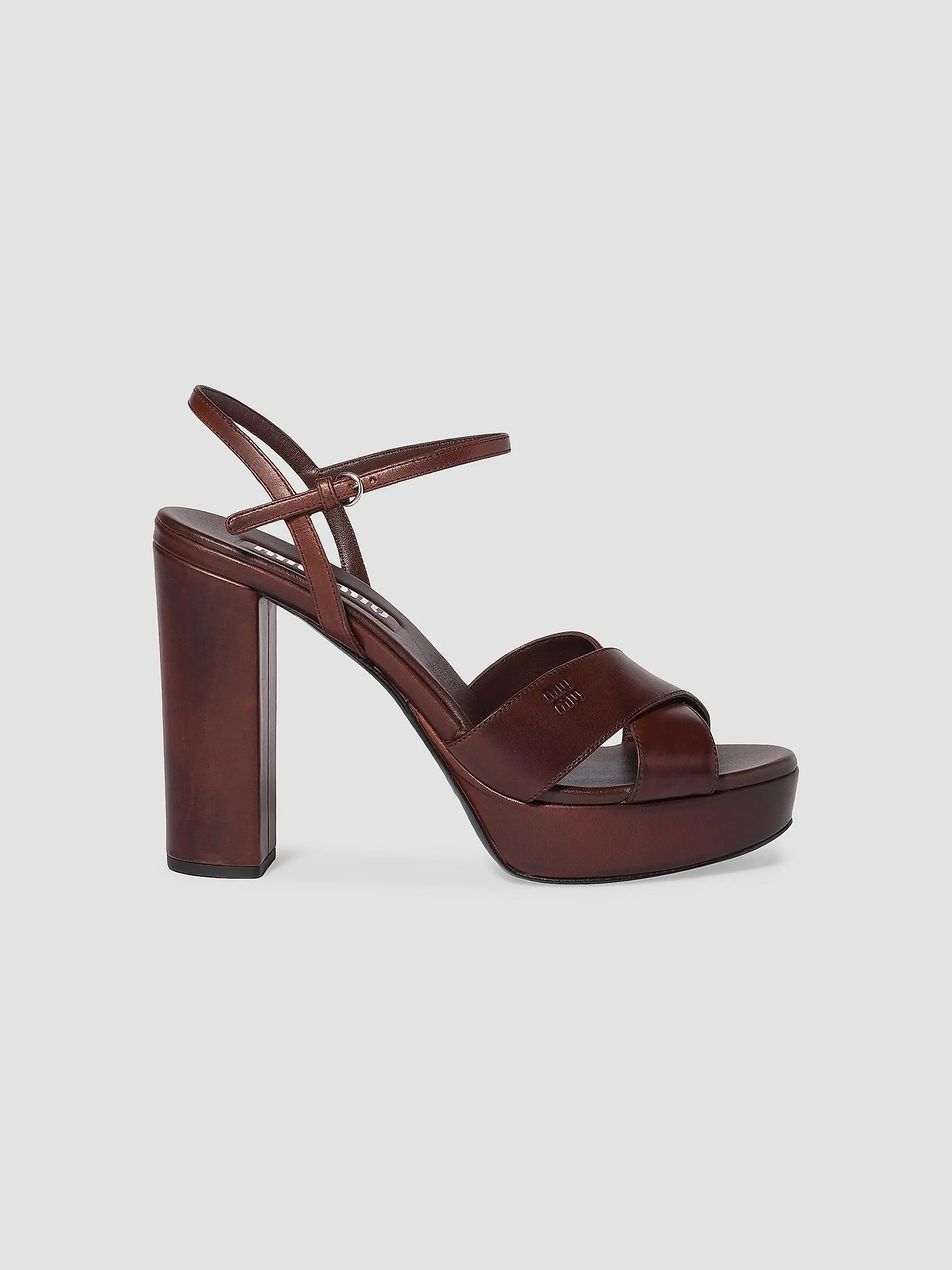 Miu Miu Leather Platform Sandals | Saks Fifth Avenue | Saks Fifth Avenue