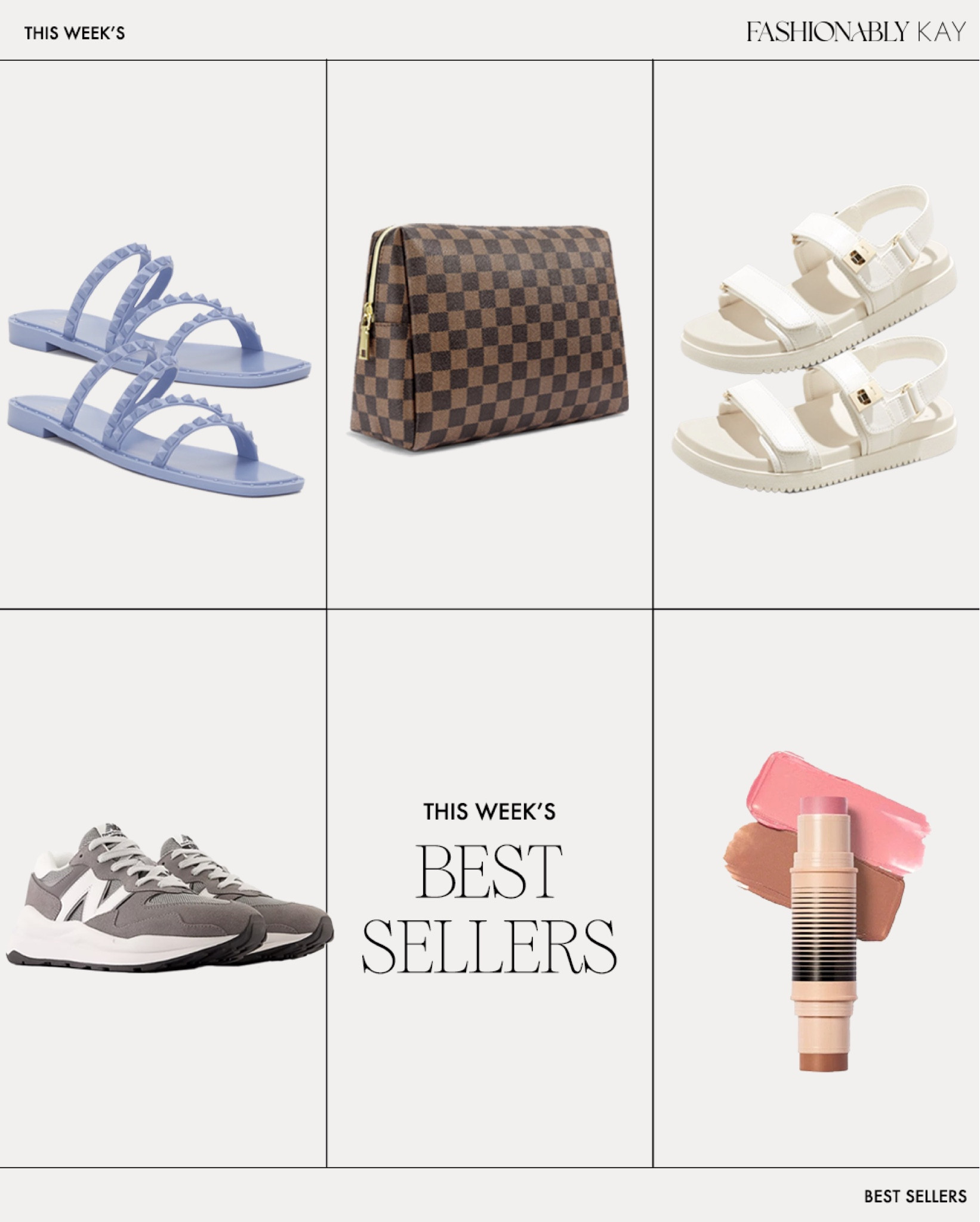 Best sellers for last week 🫶🏼 lots of shoes! And you girls LOVE these dibs duo sticks! Seriously the BEST contour and blush combo!!! 

Dibs desert beauty duo stick, checkered bag, cream sandals, Walmart sandals, new balance sneakers 

#LTKFind #LTKSeasonal #LTKshoecrush