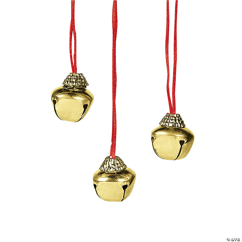 Goldtone Jingle Bell Necklaces - 12 Pc. | Oriental Trading Company