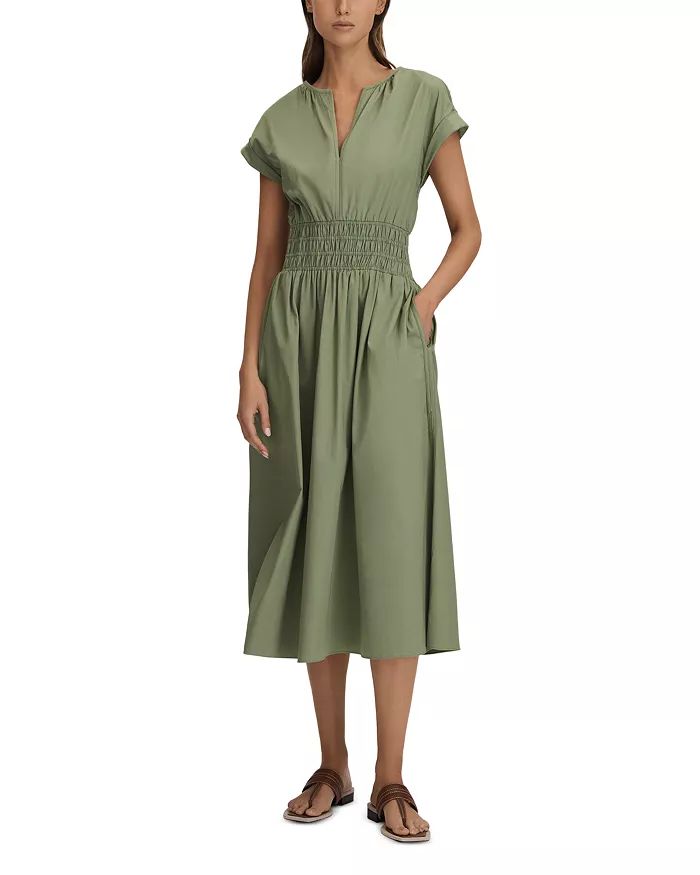 Lena Ruched Waist Midi Dress | Bloomingdale's (US)