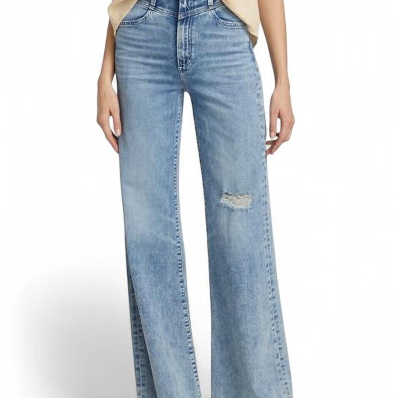 Joes Jeans The Goldie High Rise Wide Leg Distressed... | Depop | Depop US