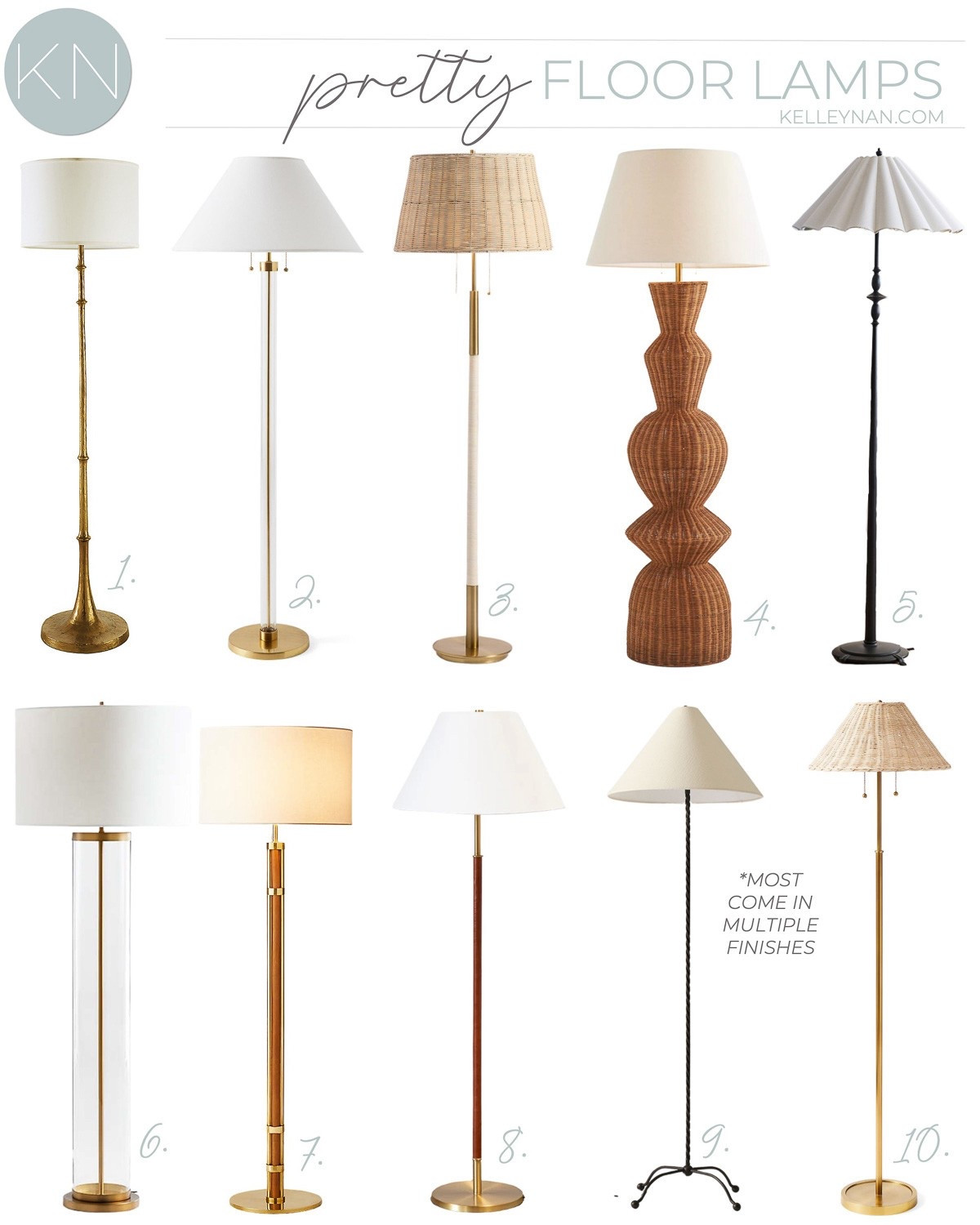 These are some of my favorite pretty floor lamps that all have a unique feature or two. Each one will make a beautiful statement to any home space and most come in multiple finishes. Home decor home lighting bedroom lamp sitting room lamp living room decor 

#LTKStyleTip 

#LTKHome #LTKSaleAlert
