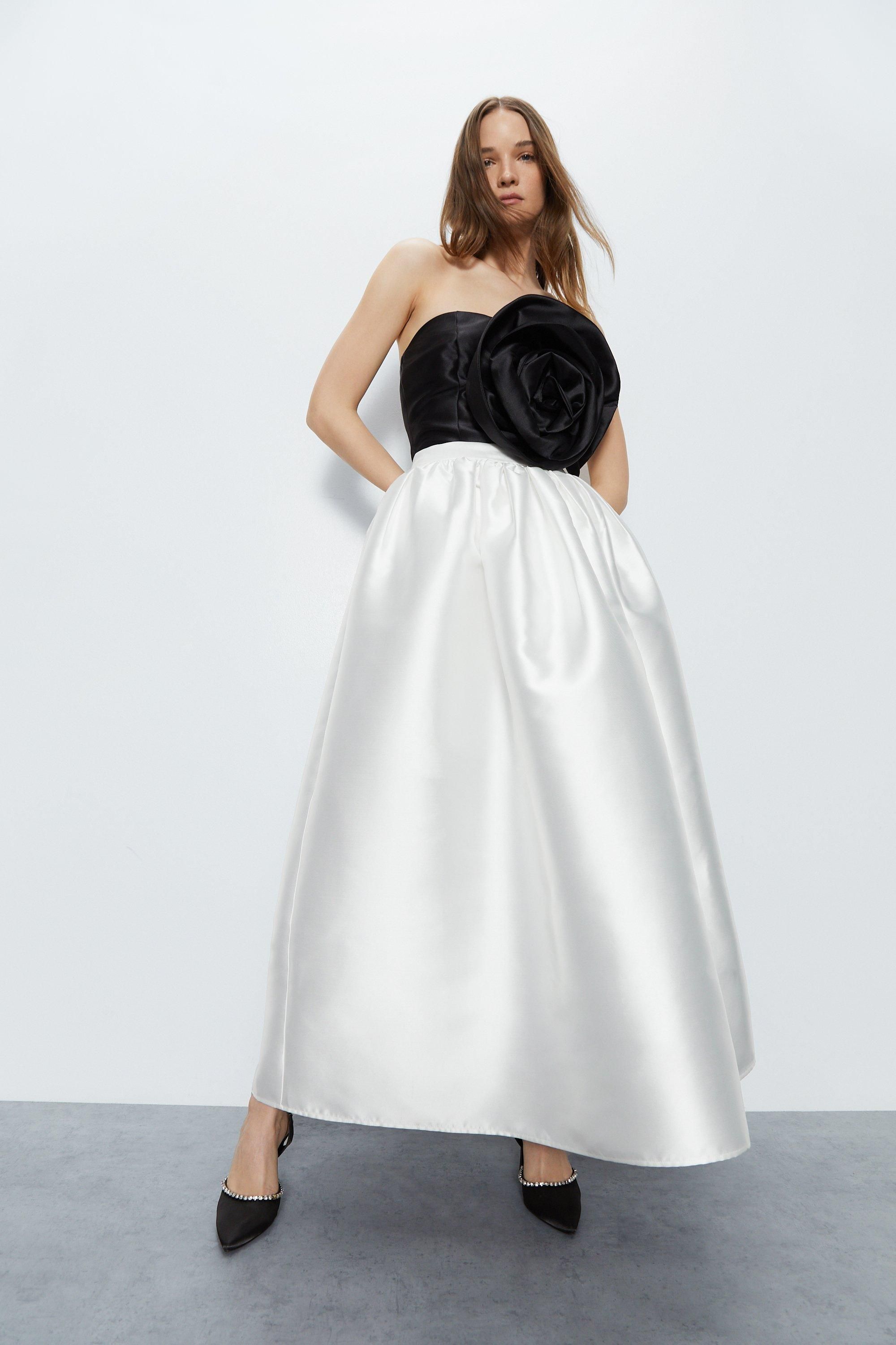 Premium Satin Twill Midi Full Skirt | Warehouse UK & IE