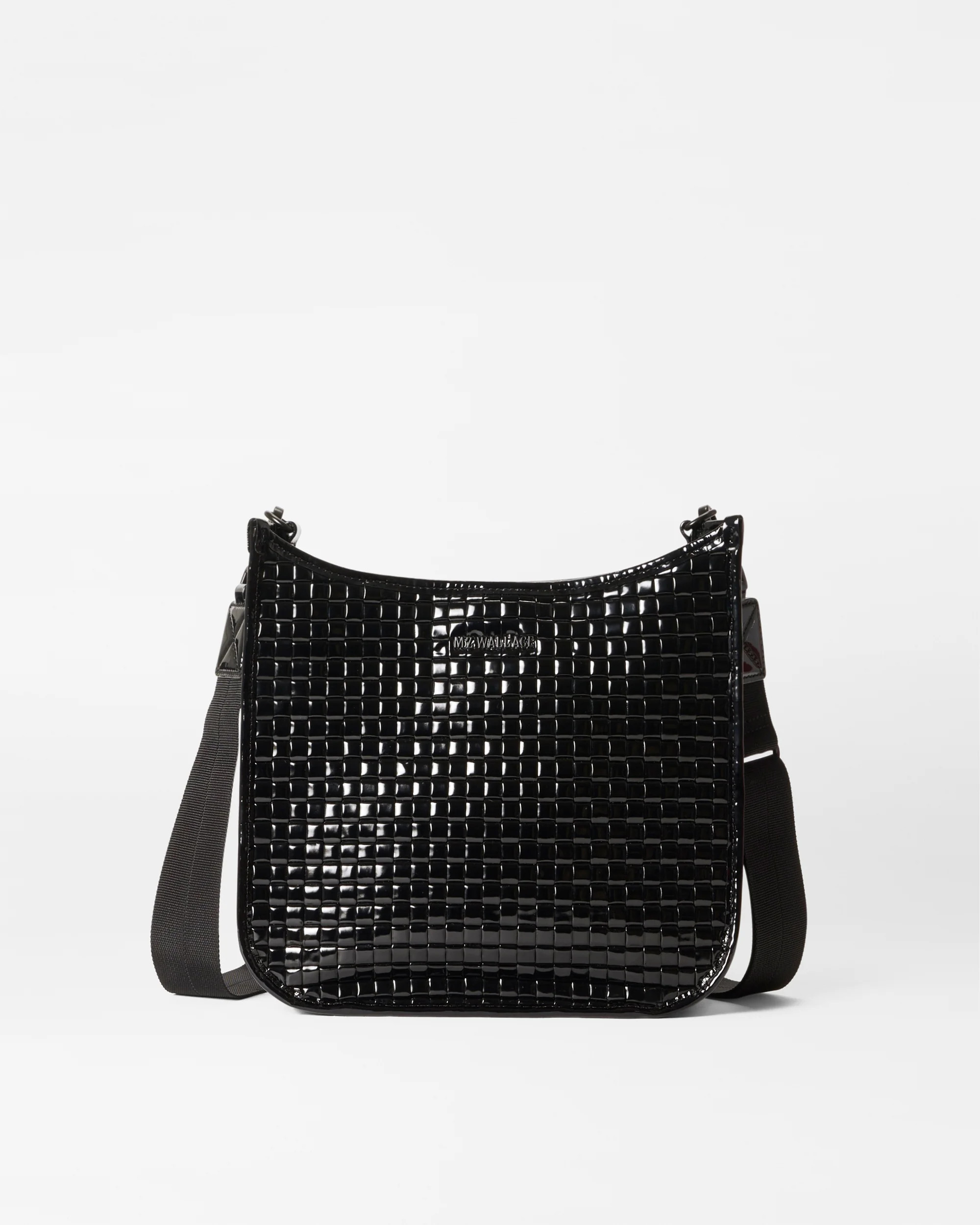 Box Woven Crossbody Bag in Black Lacquer | MZ Wallace | MZ Wallace