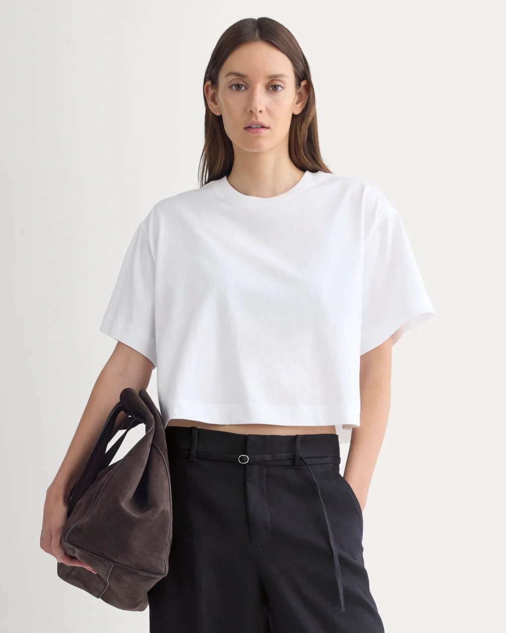 Forever Jersey Cropped Tee | White | Everlane