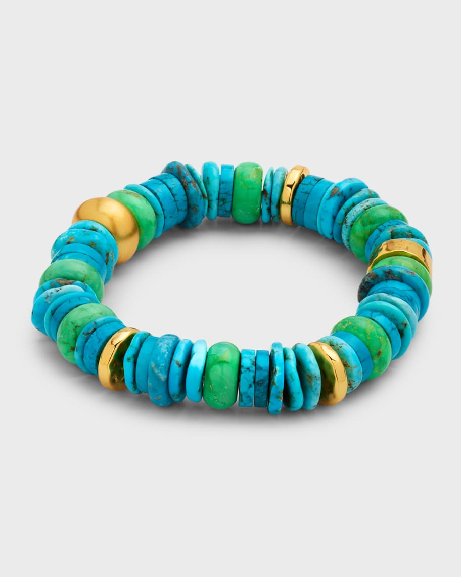 Green Turquoise Mix Stretch Bracelet | Neiman Marcus