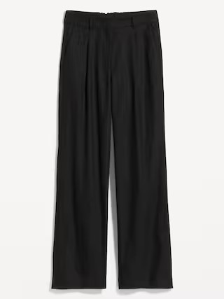 Extra High-Waisted Pleated Taylor Wide-Leg Linen-Blend Trouser Pants for Women | Old Navy (US)