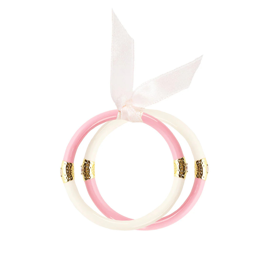 Pink/Ivory Yin & Yang All Season Bangles™ (ASB™) For Kids | BuDhaGirl
