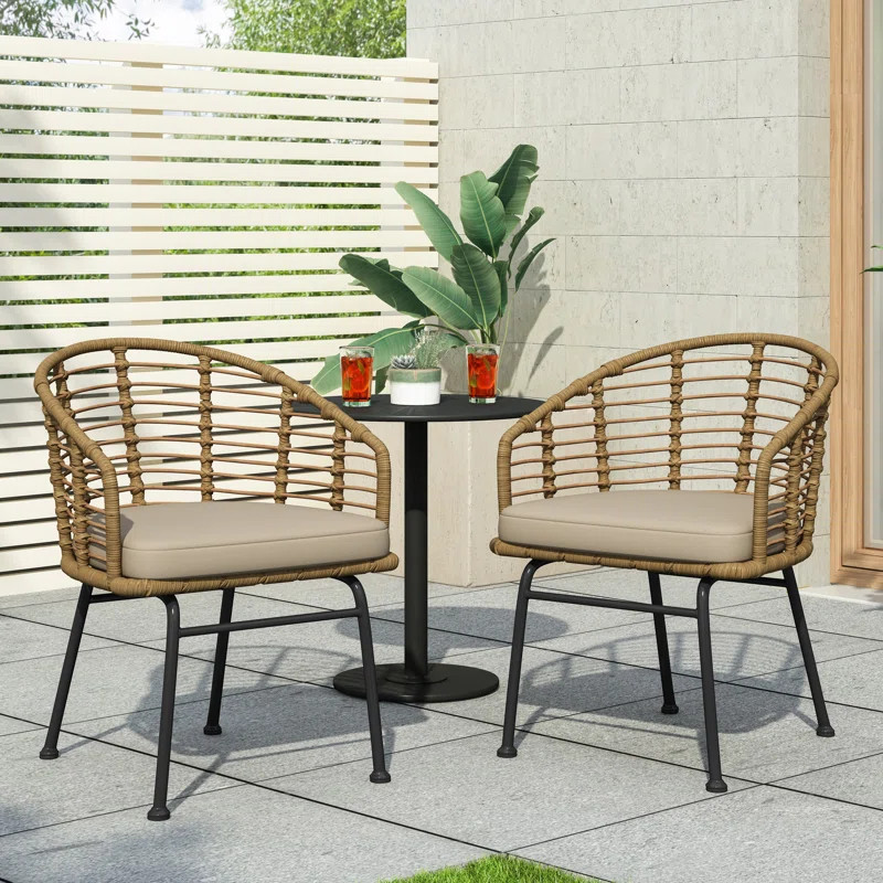 Peays Patio Chair with Cushions (Set of 2) | Wayfair North America