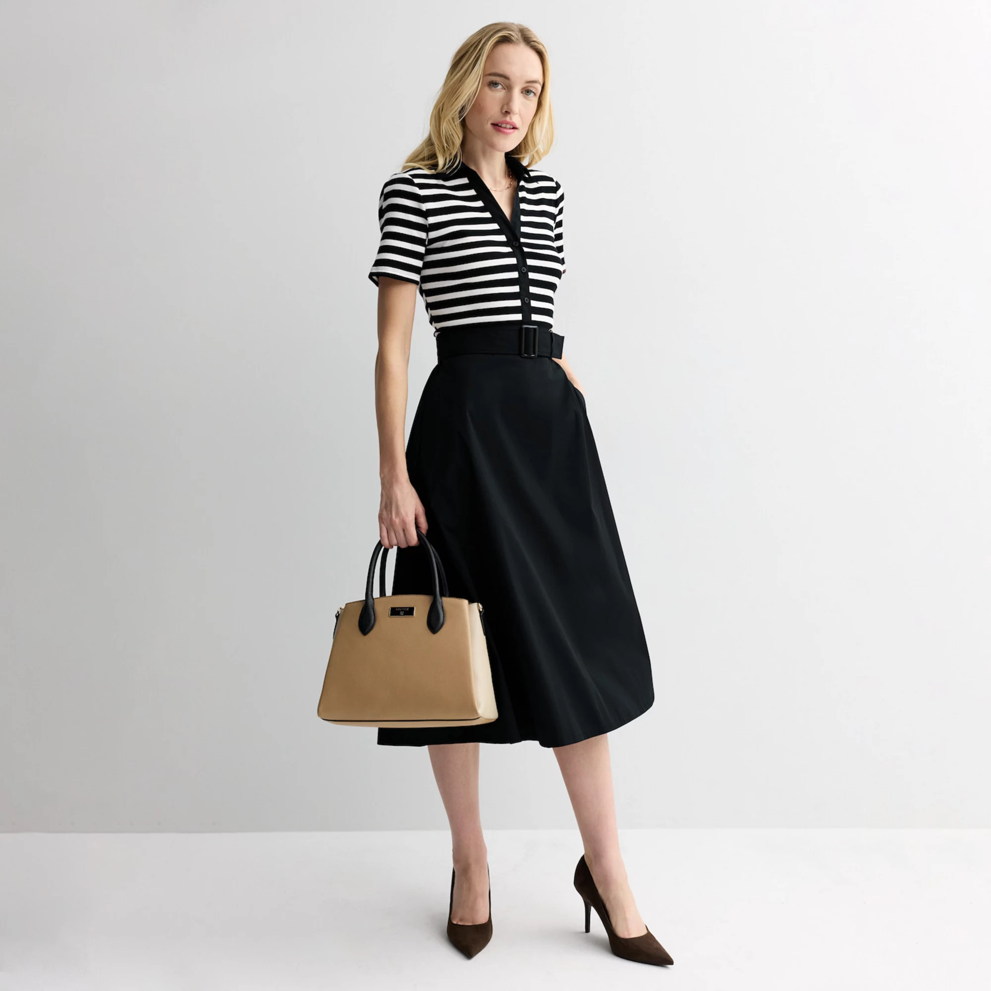 Women's Nine West Front Placket Mix Media Dress | Kohl's